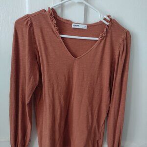 Sonoma xs burnt orange long sleeve shirt